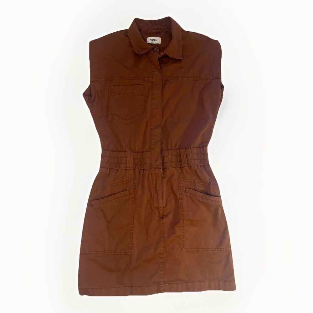 Pistola Rosie Smocked Waist Dress Praline Size XS - Picture 4 of 16